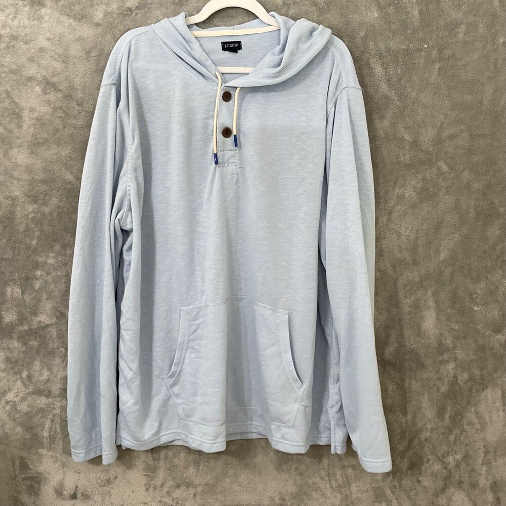 J. Crew Hoodie Sweatshirt women’s size 2XL Pullover Lightweight pale blue.